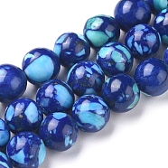 Natural Lapis Lazuli Beads Strands, Dyed, Round, 8mm, Hole: 1mm, about 50 pcs/Strand, 15.55 inch(39.5 cm)(G-D0006-C07-8mm)