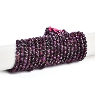 Natural Ruby Beads Strands, Grade AA, Faceted, Round, 5mm, Hole: 0.7mm, about 81pcs/strand, 15.35''(39cm)(G-P553-G01-04)