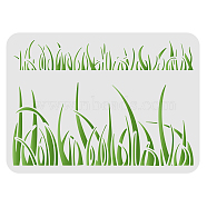 Plastic Reusable Drawing Painting Stencils Templates, for Painting on Fabric Tiles Floor Furniture Wood, Rectangle, Grass Pattern, 297x210mm(DIY-WH0202-364)