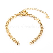 304 Stainless Steel Rolo Chain Bracelet Makings, with Brass Spring Ring Clasps, Golden, 5-7/8 inch(15cm)(AJEW-JB00939)