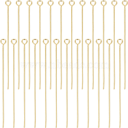 Brass Eye Pins, for Jewelry Making, Real 18K Gold Plated, 21 Gauge, 45x0.7mm, Hole: 1.8mm, about 100pcs(KK-BBC0012-23A)
