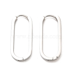 202 Stainless Steel Hoop Earrings, with 304 Stainless Steel Pins, Oval, 27x3x12mm(EJEW-C076-06G-P)