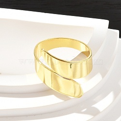 Adjustable Brass Finger Rings for Women, Rack Plating, Cadmium Free & Lead Free, Long-Lasting Plated, Rack Plating, Real 18K Gold Plated, 21.5mm, Inner Diameter: 19.5mm(RJEW-M064-02G)