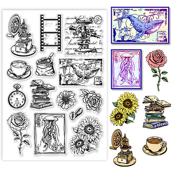 PVC Stamps, for DIY Scrapbooking, Photo Album Decorative, Cards Making, Stamp Sheets, Film Frame, Mixed Shapes, 21x14.8x0.3cm