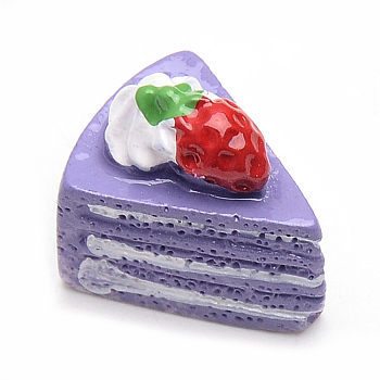 Resin Cabochons, Cake, Lilac, 15.5x12x14mm