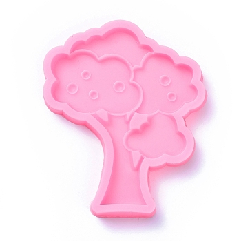 Food Grade Apple Tree Silicone Molds, Fondant Molds, Baking Molds, Chocolate, Candy, Biscuits, UV Resin & Epoxy Resin Jewelry Making, Hot Pink, 115x96x13mm, Inner Size: 107x87mm