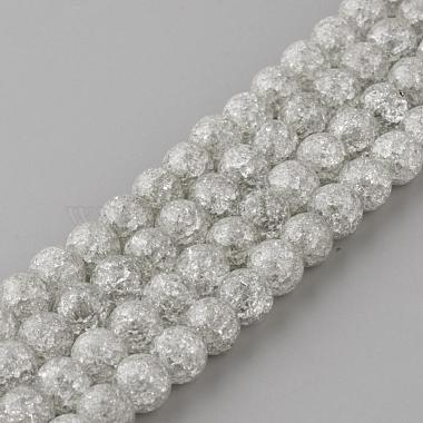 8mm LightGrey Round Crackle Quartz Beads