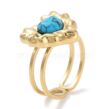 Heart Synthetic Turquoise Finger Rings