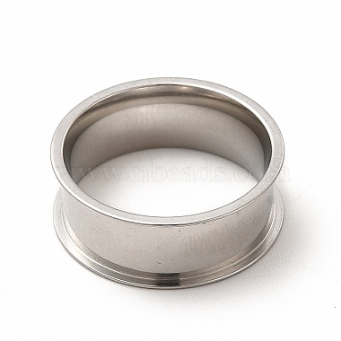 201 Stainless Steel Grooved Finger Ring Settings(STAS-P323-04P)-2