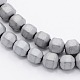 Frosted Electroplate Non-magnetic Synthetic Hematite Round Beads Strands(G-N0014-4mm-19)-1
