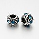 Antique Silver Plated Alloy Rhinestone European Beads(CPDL-J031-AS)-2
