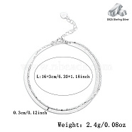 S925 Silver Blade Snake Bone Double Layer Bracelet Halloween Gift, 6-1/4 inch(16cm)(WL0999-2)