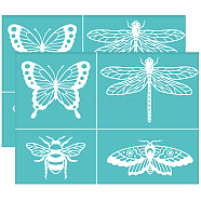 Self-Adhesive Silk Screen Printing Stencil, for Painting on Wood, DIY Decoration T-Shirt Fabric, Turquoise, Insect Pattern, 195x140mm(DIY-WH0337-031)
