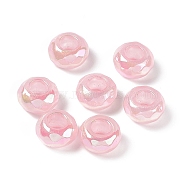 Opaque Acrylic Beads, AB Color, Faceted, Rondelle, Pink, 13x7.2mm, Hole: 5.8mm(OACR-C008-03A)