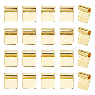 20Pcs Rack Plating Brass Glue-on Flat Pad Bails, Golden, 18x15.5mm, Hole: 4.5mm(KK-AR0004-08)