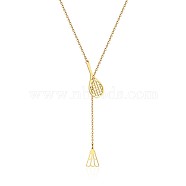 Simple and Stylish Stainless Steel Lariat Necklaces, Sweater Chain Necklace for Women, Badminton(WC5409-1)