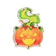 Halloween Theme Opaque Acrylic Pendants, Pumpkin, 29.5x41x1.8mm, Hole: 2.2mm(SACR-S034-01C)