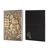 Rectangle 3D Embossed PU Leather Notebook, A5 Owl Pattern Journal, for School Office Supplies, Goldenrod, 215x145mm(PW-WG84695-03)