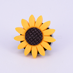 Sunflowers PVC Plastic Car Air Vent Decorations, Cute Automotive Interior Trim, with Fragrance Cotton Pads and Magnetic Clasps, Yellow, 29.5x12.5x31.5x12.5~19.5mm, Package: 88x59x4.5mm(AJEW-WH0017-16A)