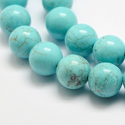 Natural Howlite Beads Strands, Dyed & Heated, Round, 8mm, Hole: 1mm, about 47pcs/strand, 15.3 inch(39cm).(X-G-E384-01-8mm)