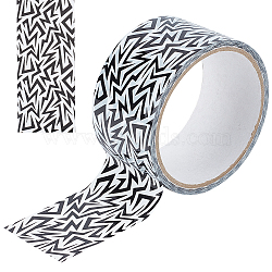 15M Black & White Self Adhesive BOPP Plastic Tape Roll, DIY Scrapbook Decorative Tapes for DIY Scrapbooking Supplie Gift Decoration, Lightning Bolt, 48mm, about 16.40 Yards(15m)/Roll(AJEW-WH0471-30A)