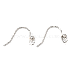 201 Stainless Steel Ear Hooks, with 304 Stainless Steel Pin, Stainless Steel Color, 14x21x3mm, Hole: 3x2.5mm, Pin: 0.8mm(STAS-C117-02P)