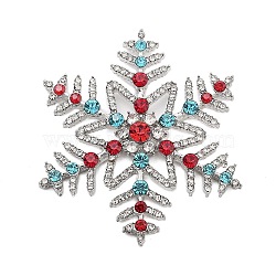 Christmas Alloy Rhinestone Cabochons, Golden, Snowflake, 53x47x6mm(FIND-U016-03P-01)