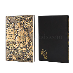 Rectangle 3D Embossed PU Leather Notebook, A5 Owl Pattern Journal, for School Office Supplies, Goldenrod, 215x145mm(PW-WG84695-03)