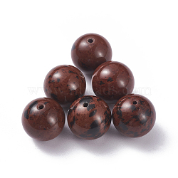 Natural Mahogany Obsidian Beads, Round, 12mm, Hole: 1mm(G-G782-10B)