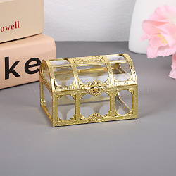 Plastic Candy Boxes, Treasure Chests, Gold, 7.4x5.2x5cm(PW-WG5397D-01)