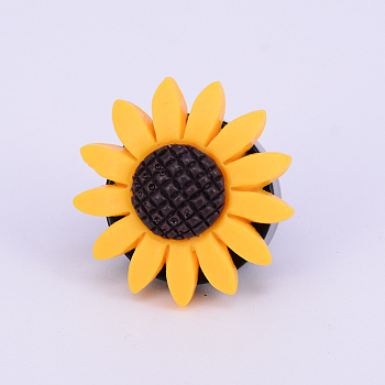 Sunflowers PVC Plastic Car Air Vent Decorations, Cute Automotive Interior Trim, with Fragrance Cotton Pads and Magnetic Clasps, Yellow, 29.5x12.5x31.5x12.5~19.5mm, Package: 88x59x4.5mm