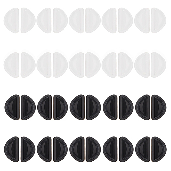 20 Pairs 2 Colors Silicone Eyeglass Nose Pads, for Glasses Accessories, Mixed Color, 15x7x3.5mm, 10 pairs/color