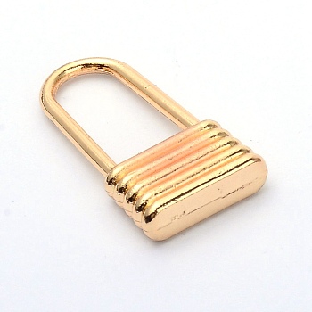 Zinc Alloy Zipper Slider, for Garment Accessories, Lock, Light Gold, 2.2x1.25x0.4cm, Inner Diameter: 1.3x0.65cm