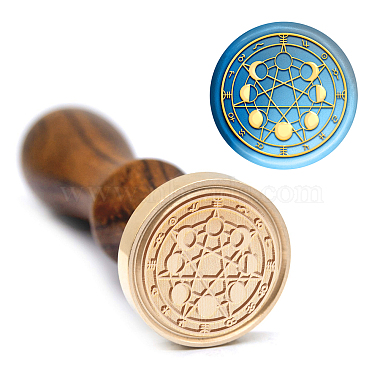 Brass Wax Seal Stamp with Handle(AJEW-WH0184-1058)-5