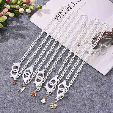 Mixed Shapes Christmas Theme Personalized Acrylic Cable Chain Necklaces(NJEW-JN03403)-6