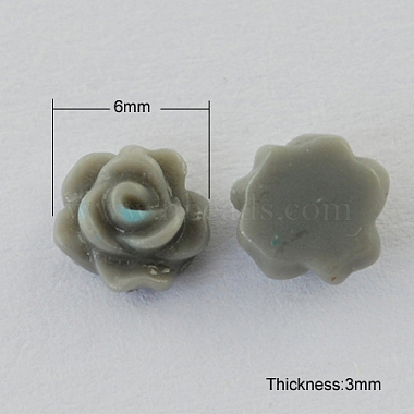 6mm DarkGray Flower Resin Cabochons