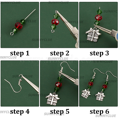 Kit de fabrication de boucles d'oreilles sur le thème de Noël Sunnyclue DIY(DIY-SC0022-77)-6