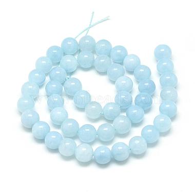 Natural Aquamarine Beads Strands(G-S150-08-8mm)-2