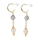 boucles d'oreilles pendantes en quartz naturel(EJEW-P256-51G)-1