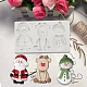 DIY Christmas Snowman & Santa Claus & Deer Fondant Food Grade Statue Silicone Molds(X-XMAS-PW0001-024)-1