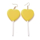 Boucles d'oreilles pendantes sucette en forme de coeur pour femme(EJEW-Z015-04E)-1