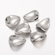 CCB Plastic teardrop, Pendants, Platinum, 20x15x4mm, Hole: 2mm(CCB-I001-07P)