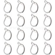 304 Stainless Steel Leverback Earring Findings, with Loop, Stainless Steel Color, 15x10x2mm, Hole: 1.5mm(STAS-NB0004-26)