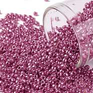 TOHO Round Seed Beads, Japanese Seed Beads, (PF563) PermaFinish Hot Pink Metallic, 11/0, 2.2mm, Hole: 0.8mm, about 1110pcs/10g(X-SEED-TR11-PF0563)