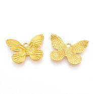 Alloy Pendants, Cadmium Free & Lead Free, Butterfly Charms, Golden, 15.5x21.5x2mm, Hole: 1.6mm(PALLOY-T075-165G)