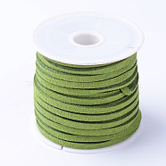 Faux Suede Cord, Faux Suede Lace, Olive Drab, 4x1.5mm, about 5.46 yards(5m)/roll, 25rolls/bag(LW-R003-4mm-1037)