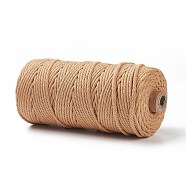 Cotton String Threads for Crafts Knitting Making, Dark Salmon, 3mm, about 109.36 Yards(100m)/Roll(KNIT-PW0001-01-22)