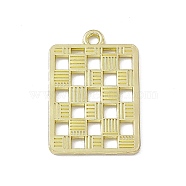 Alloy Pendants, Rectangle with Square Charm, Light Gold, 25.5x17.5x1mm, Hole: 1.8mm(PALLOY-D014-02LG)