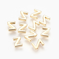 Brass Charms, Real 18K Gold Plated, Letter.Z, 7~8.5x4~7.5x2mm, Hole: 1mm(X-KK-S341-50Z)