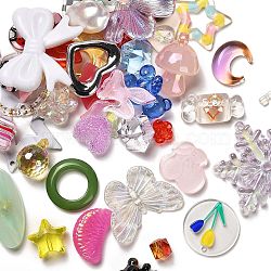 Plating Acrylic Pendants, Mixed Shape, Mixed Color, 10~55x10~55x2~16mm, Hole: 1.2~16mm(MACR-XCP0001-23)